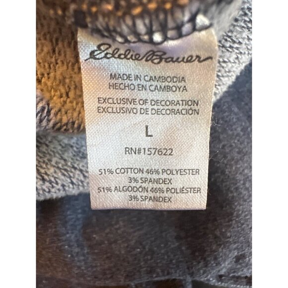 Eddie Bauer Mens L Gray Sleepwear Pants Cotton Blend Elastic Waist Lounge - Picture 4 of 5